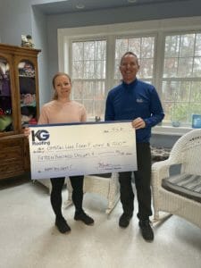 $1500 donation to the Crystal Lake Food Panty by Keith Gauvin Roofing